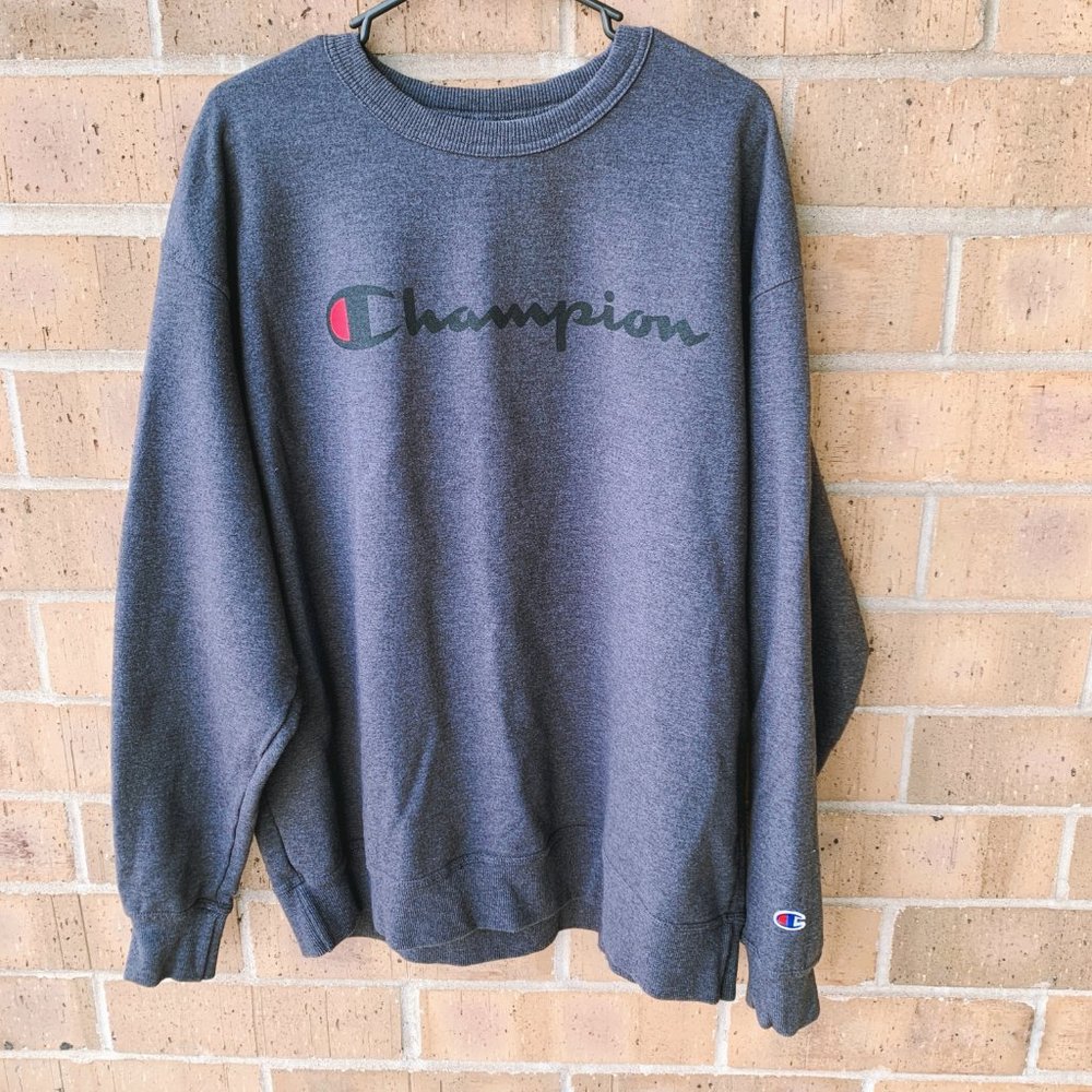 Champion Script Logo Boxy Crewneck Sweatshirt